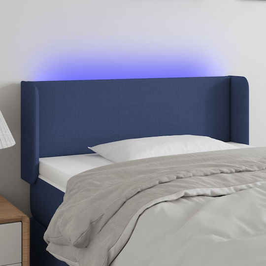 vidaXL LED Fabric Bed Headboard Blue 103x88cm