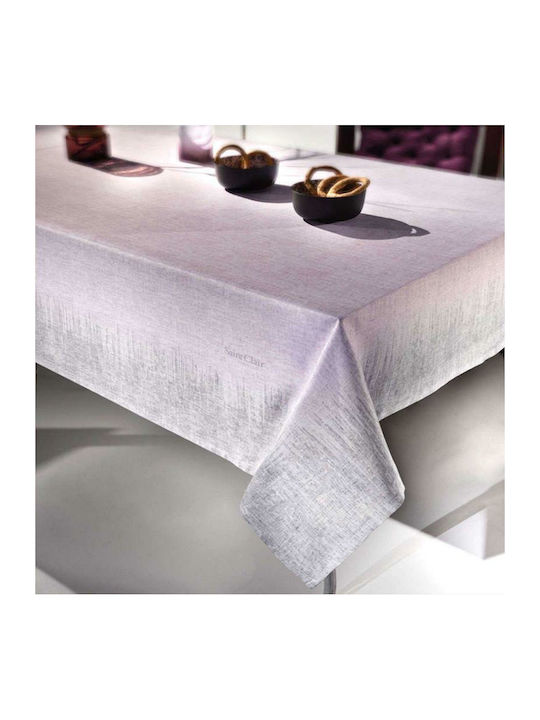 Saint Clair 1021 Polyester Stain Resistant Tablecloth Lilac Silver 145x180cm