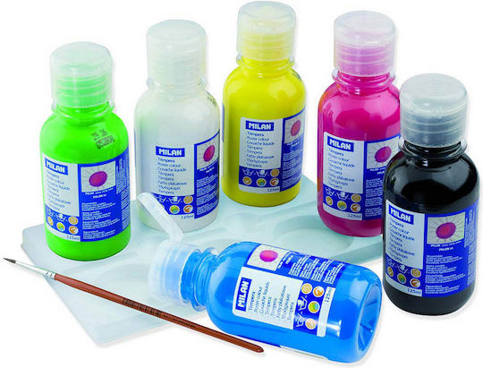 Milan Tempera Colour Paint Jar 125ml Multicolour 6pcs