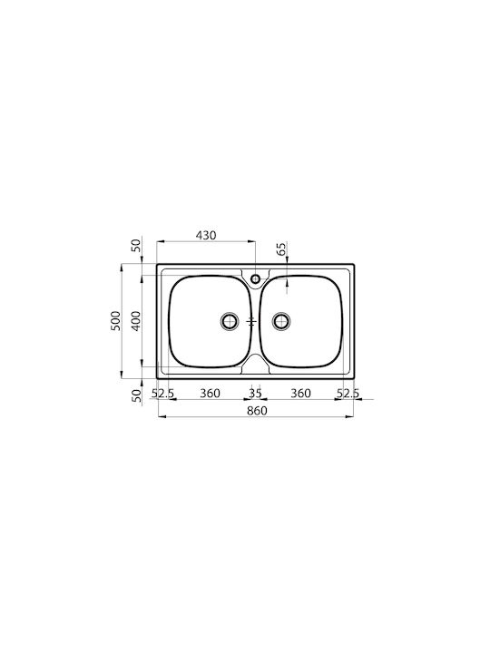 Foster S1000 Ένθετος Νεροχύτης Inox Σατινέ Μ86xΠ50cm Ασημί