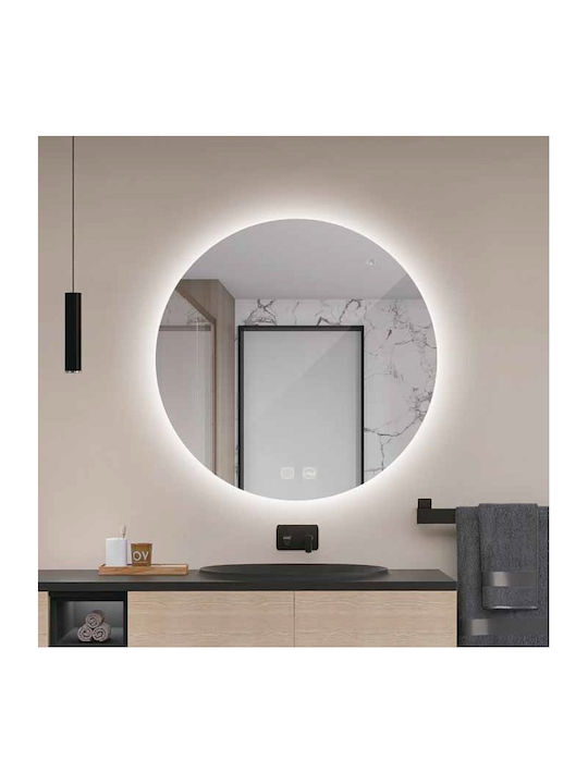 Imex Lisboa Στρογγυλός Καθρέπτης Μπάνιου Led Αφής 60x60cm