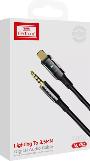 Earldom ET-AUX52 3.5mm zu Lightning Kabel Schwarz 1m (40220)