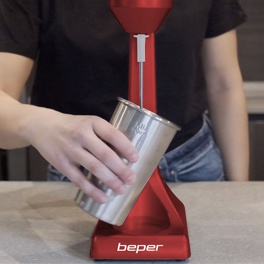 Beper Milk Frother Tabletop 100W with 2 Speed Level Red