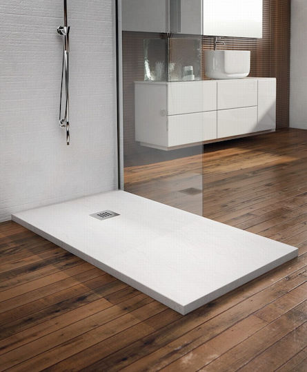 Tema Ορθογώνια Ντουζιέρα Τεχνητής Πέτρας 70x120cm Ανθρακί