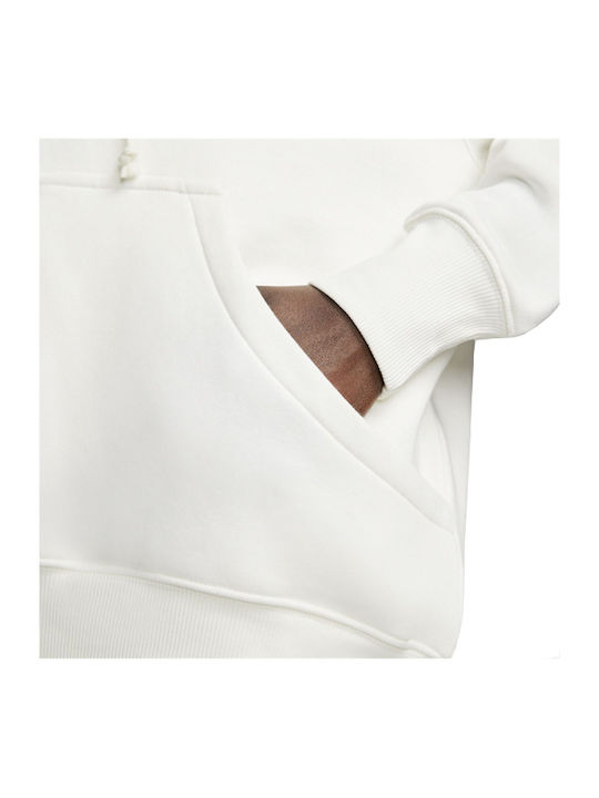 Long Women's Sweatshirt Jacket Hooded White