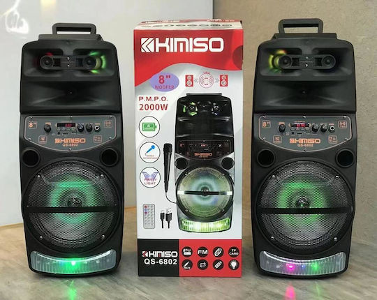 Kimiso Ηχείο Karaoke με Ενσύρματo Μικρόφωνο και Εφέ Φωτισμού QS-6802 Μαύρο
