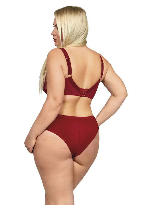 Sutien KRISLINE Clarisa Clarisa Clarisa Rubyred Brasoft fără accesoriu în nuanțe roșii