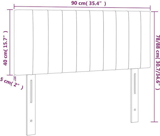 vidaXL Fabric Bed Headboard Black 90x78cm