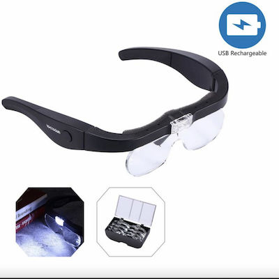 Magnifying Glasses with Transparent Lenses and LED Light