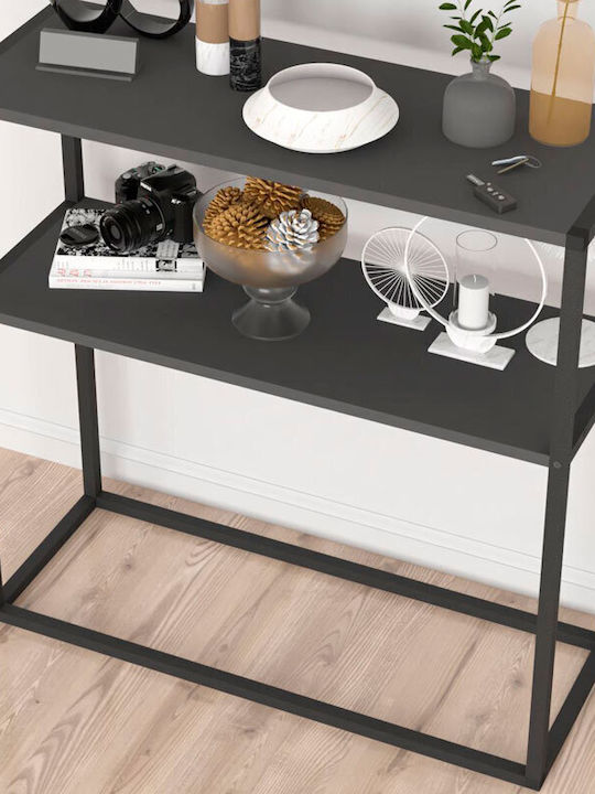 Castel Wooden Console Black / Anthracite L90xW33.5xH90cm