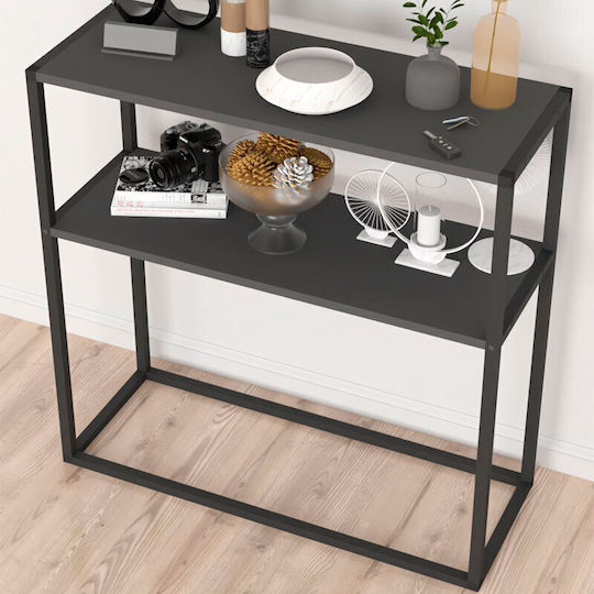 Castel Wooden Console Black / Anthracite L90xW33.5xH90cm
