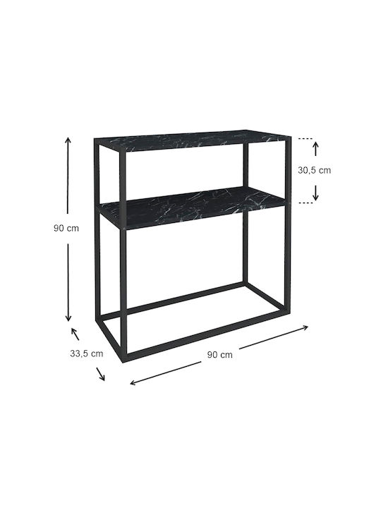 Castel Wooden Console Black L90xW33.5xH90cm