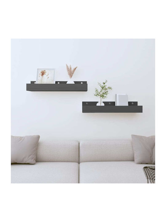 Shelves Wall Gray 2pcs 50x12x9cm