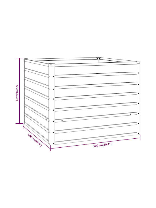 vidaXL Planter Box Metal Maro 100x100x77cm.