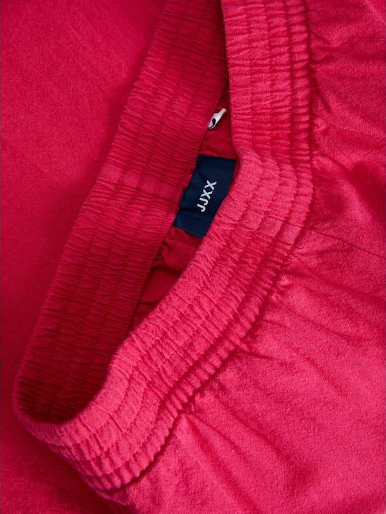 Women's High-waisted Fabric Trousers with Elastic Straight Line Bright Rose