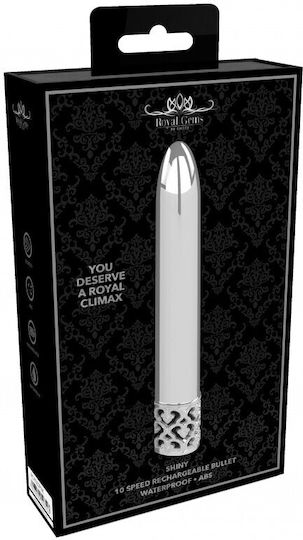 Shots Royal Gems Shiny Vibrator Bullet 21.6cm Silver