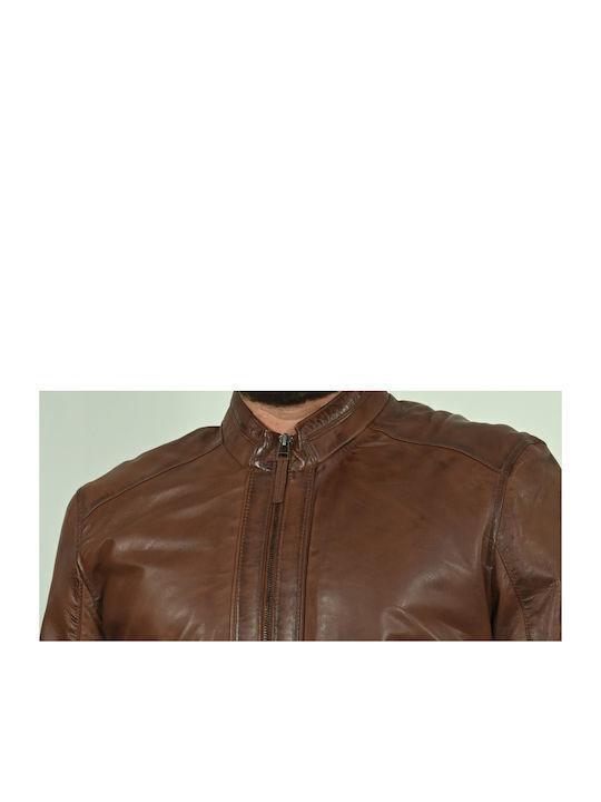 Men's Leather Jacket Finn - Cognac