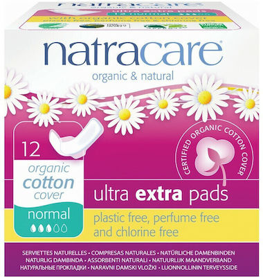 Natracare Ultra Extra Prosoape igienice cu aripi pentru Flux normal 3 picături 12buc Normal