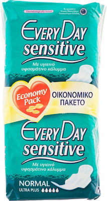 Every Day Sensitive Ultra Plus Normal Σερβιέτες με Φτερά για Κανονική Ροή 5 Σταγόνες 18τμχ