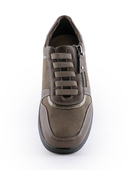 76013 Γυναικεία Sneakers Καφέ