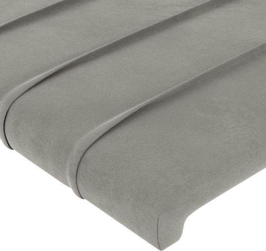 vidaXL LED Bed Headboard Fabric Light Grey 103x88cm