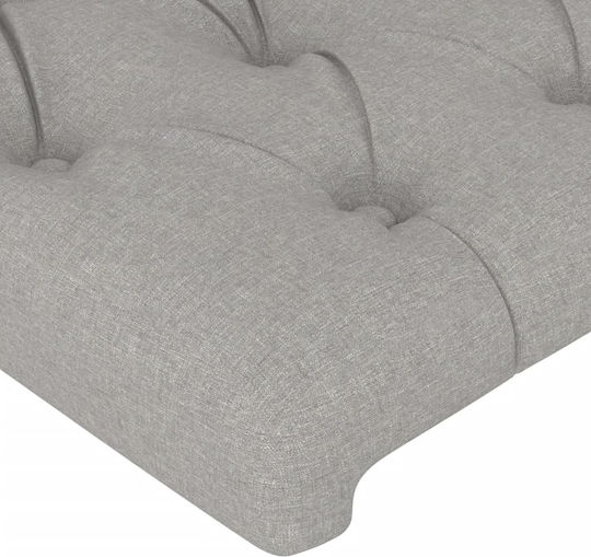 vidaXL LED Bed Headboard Fabric Light Grey 103x88cm