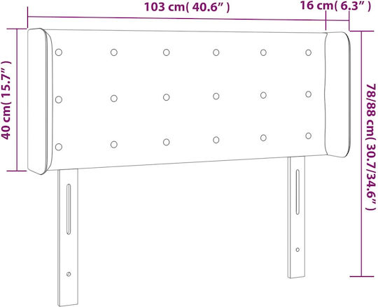 vidaXL Tăblie de Pat cu LED din Țesătură Taupe 103x88cm