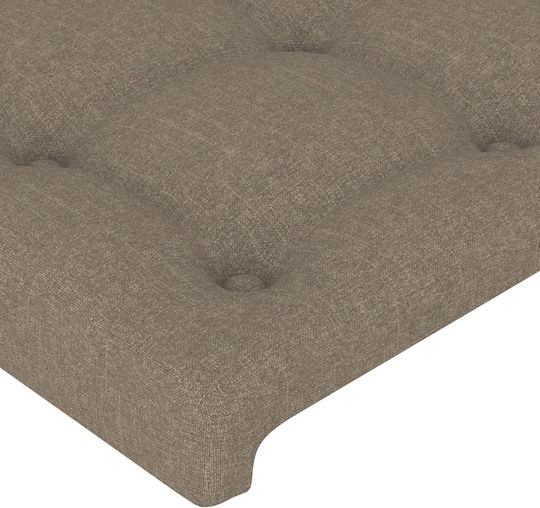 vidaXL Tăblie de Pat cu LED din Țesătură Taupe 103x88cm