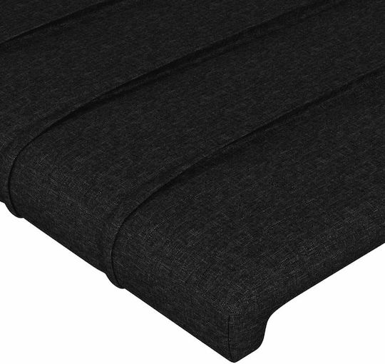 vidaXL LED Kopfteil Stoff Schwarz 103x88 cm