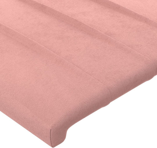 vidaXL LED-Kopfteil für Bett, Stoff, Rosa, 103x88 cm