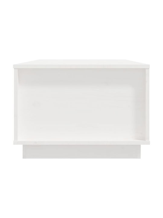 Rectangular Central Coffee Table Made of Solid Wood with Lifting Mechanism White W100xD50xH35cm