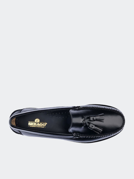 Leder Damen Bootsschuhe in Schwarz Farbe