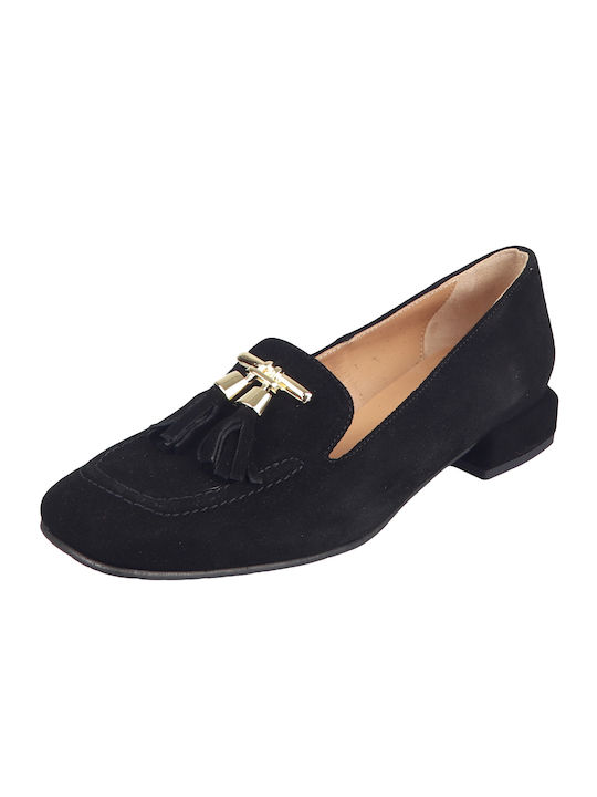 Gianna Kazakou Moc1 Piele Moccasini pentru femei Suede Black