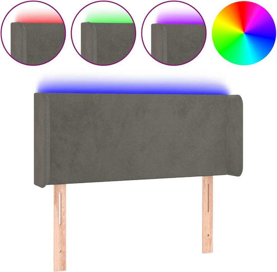 vidaXL LED Fabric Bed Headboard Dark Grey 103x88cm