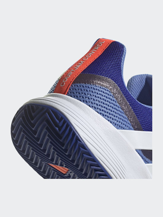 adidas Courtjam Control Мъжки Тенис обувки Глинени игрища Blue Fusion / Cloud White / Lucid Blue
