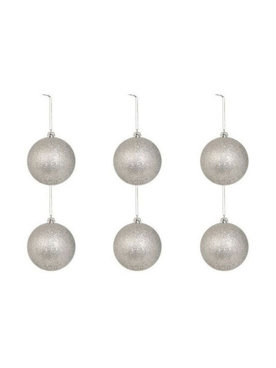 Christmas Ball Ornament Silver 6x6cm 6pcs