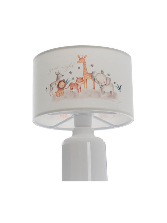 HomeMarkt Led Παιδικό Φωτιστικό Πορτατίφ Baloo με Προβολή Σχεδίων Λευκό 24x24x32εκ.