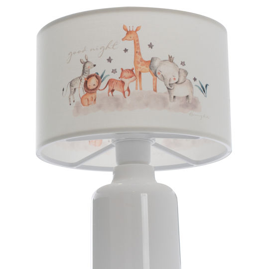 HomeMarkt Led Παιδικό Φωτιστικό Πορτατίφ Baloo με Προβολή Σχεδίων Λευκό 24x24x32εκ.