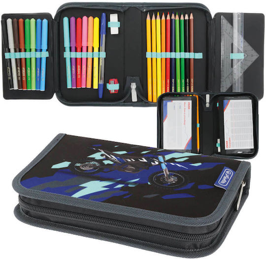 Herlitz CamouCross Penare Echipată Culoare Full Face Albastru