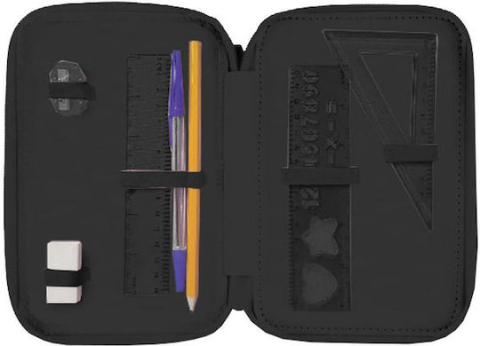 Must Team Pencil Case Full with 2 Compartments Black