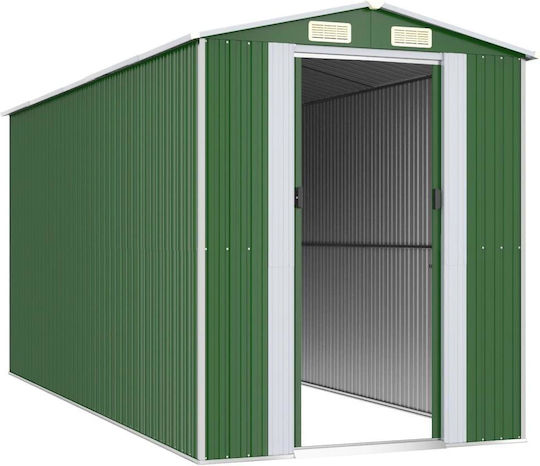 Metallic Garden Shed Galvanized Green with Air Vents L1.92xW4.4xH2.23m