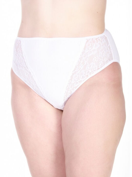 Fay Lingerie Cotton High-waisted Women's Slip with Lace White