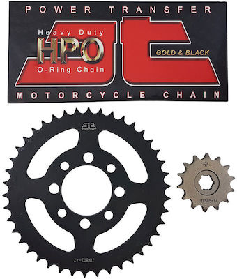 JT Sprockets Σετ Γρανάζια Αλυσίδα (14-42-428HPO GB) για Kawasaki KAZE R 115 Χρυσή