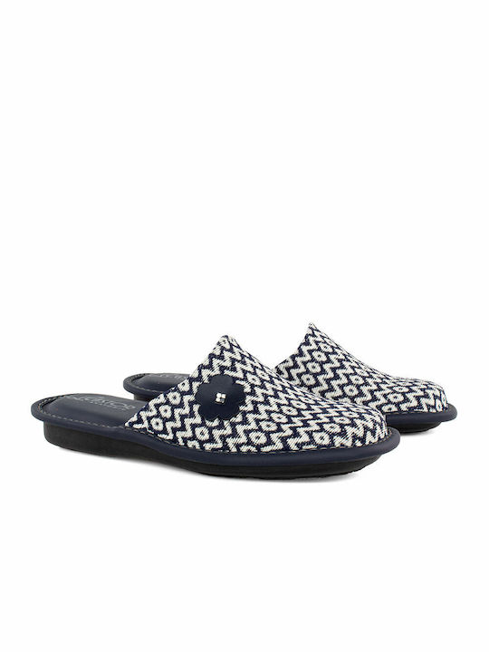 Castor Anatomic Ακακία Anatomic Leather Women's Slippers In Navy Blue Colour