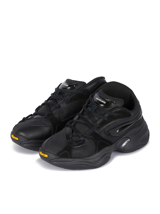Asymmetrical Damen Chunky Sneakers Schwarz
