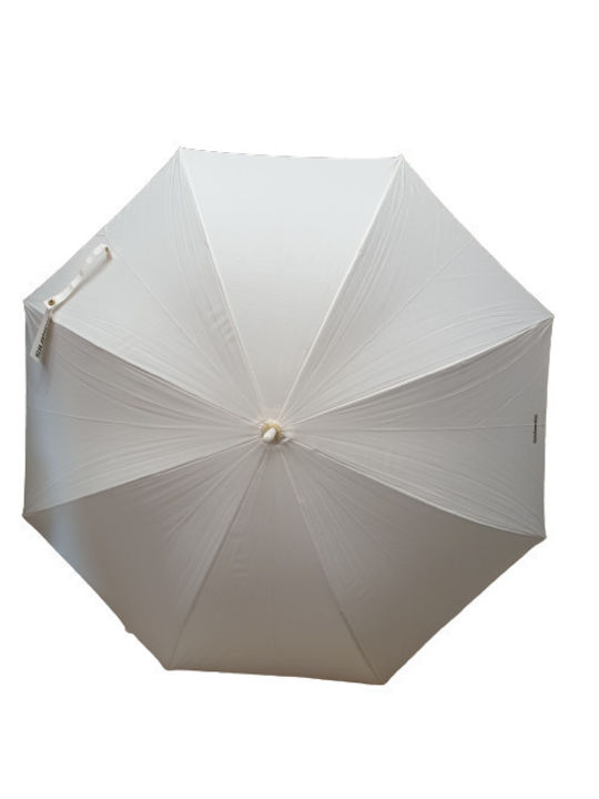Bridal umbrella rain rattan with "gold" (gold-oil) type leather handle Aslanis Φ106×90 manual, ecru- ivoire