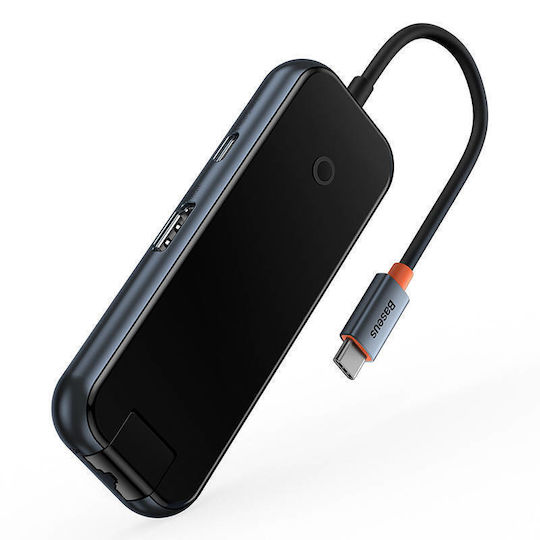 Baseus AcmeJoy USB-C Docking Station με HDMI 4K PD Ethernet Γκρι