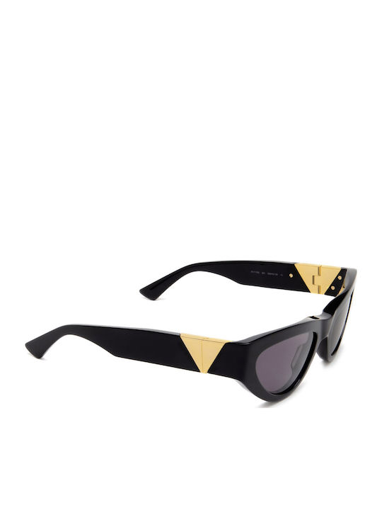Bottega Veneta Women's Sunglasses with Black Plastic Frame and Gray Lens BV1176S 001