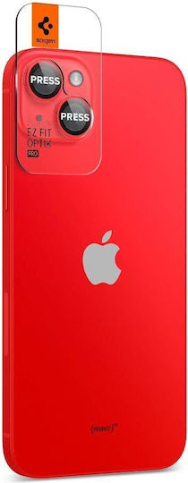 Spigen Optik Pro EZ Fit Camera Protection Tempered Glass Red for the iPhone 14 / 14 Plus