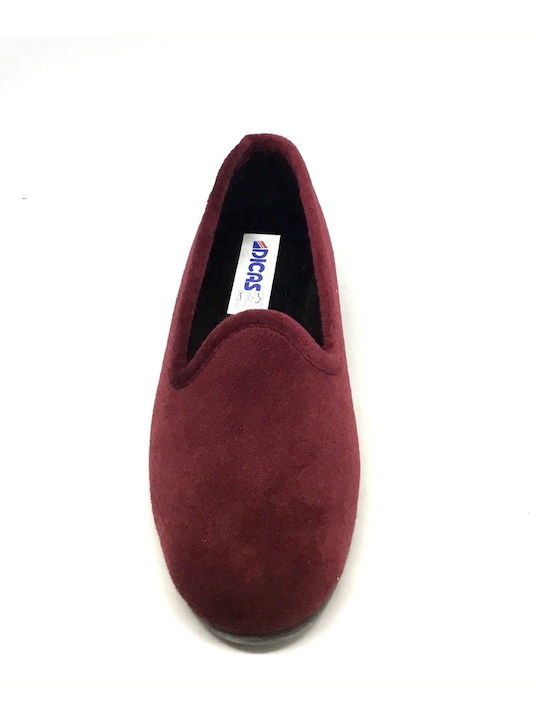 Dicas Closed-Back Women's Slippers In Burgundy Colour